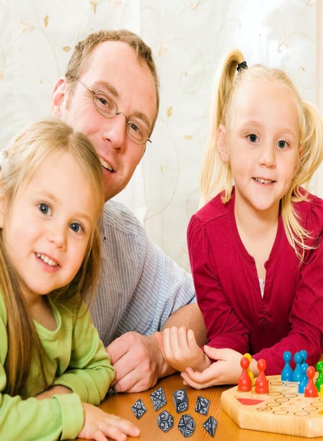 سكويشي مجموعة نرد مكونة من 7 قطع، نرد متعدد الأوجه بتصميم تنين، مجموعة نرد سوداء مع حقيبة تخزين لألعاب تقمص الأدوار على الطاولة وألعاب النرد. - Image 2